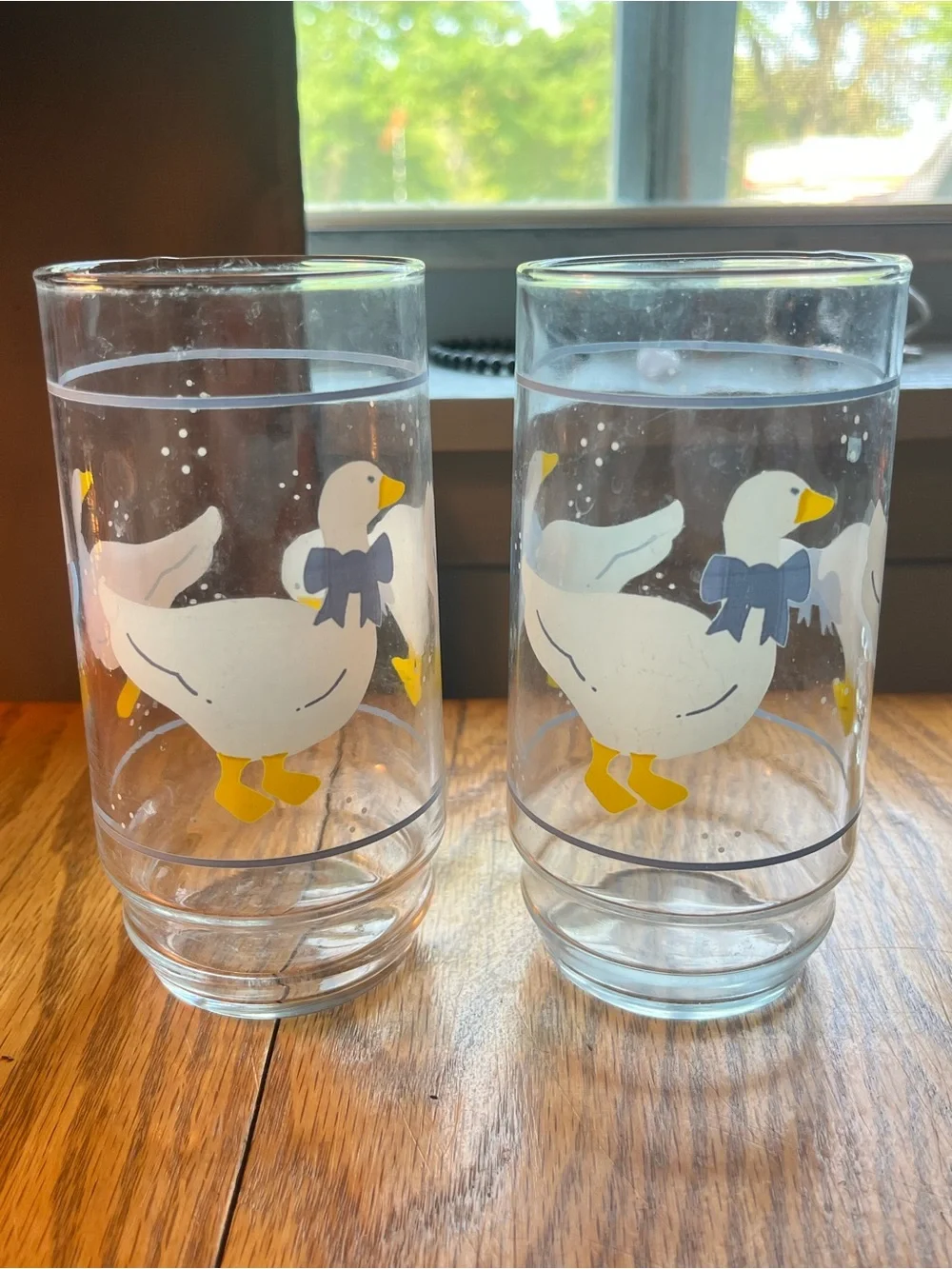 Vintage 80’s Goose Drinking Water Tumbler Glass Cup Cottagecore Drinkware 2483